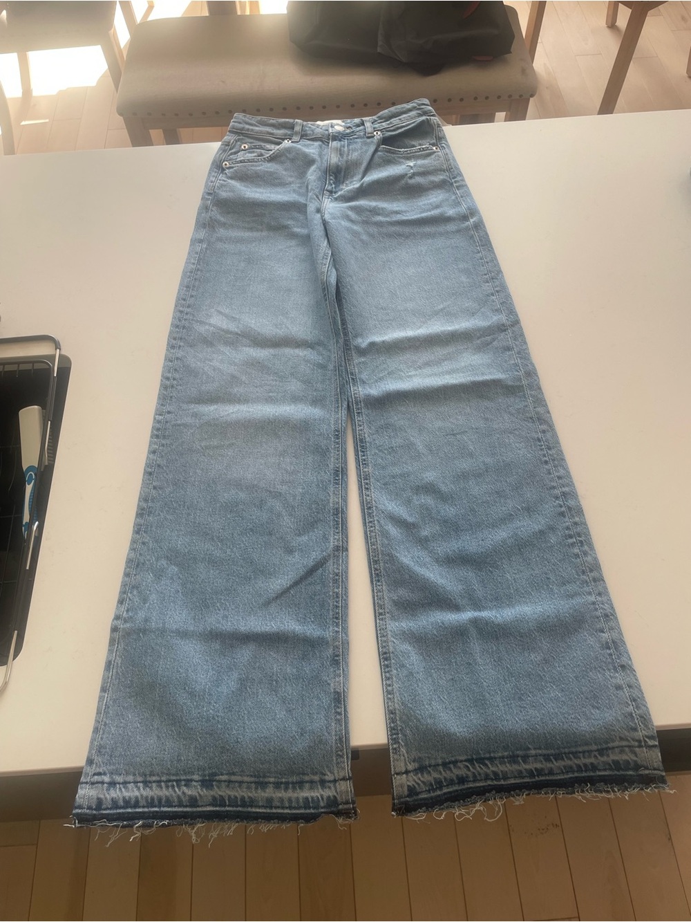 H&M Light Blue Wide-Leg Flare Jeans